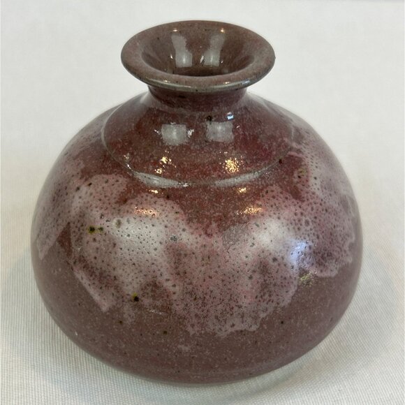 Handmade Ceramic Bead Oil Lamp Speckled Glaze Finish Signed By Artist - Picture 3 of 8